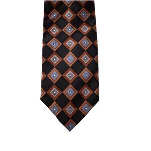 Kilburne And Finch Done Clothiers‎ Multicolor Geometric Diamond Tie Black Bronze